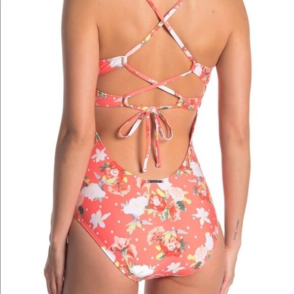 Laundry by Design Flowerpot Dotty Dot swimsuit. M - Picture 2 of 5